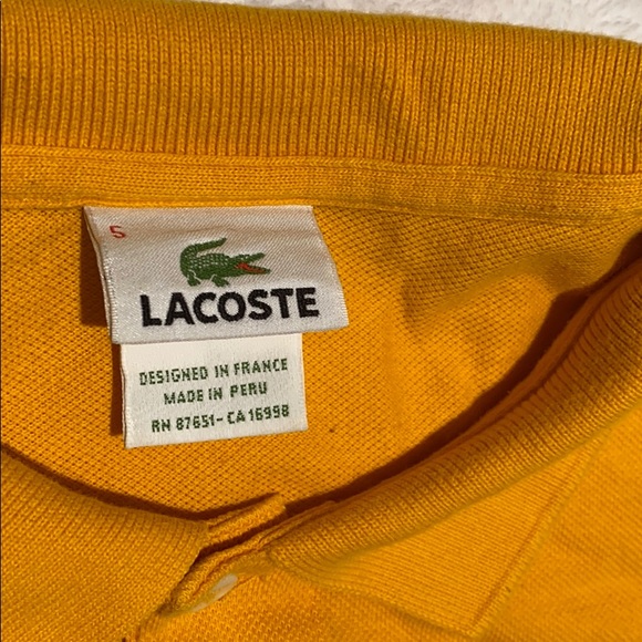 LACOSTE POLO YELLOW | MENS SIZE L | YELLOW COLOR - Picture 4 of 9